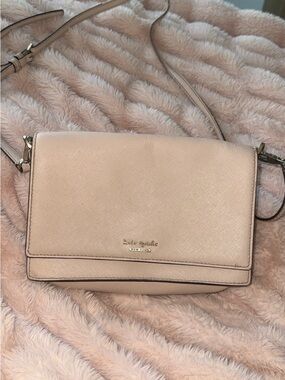 kate spade Pale Pink Leather Crossbody Bag with Gold Hardware